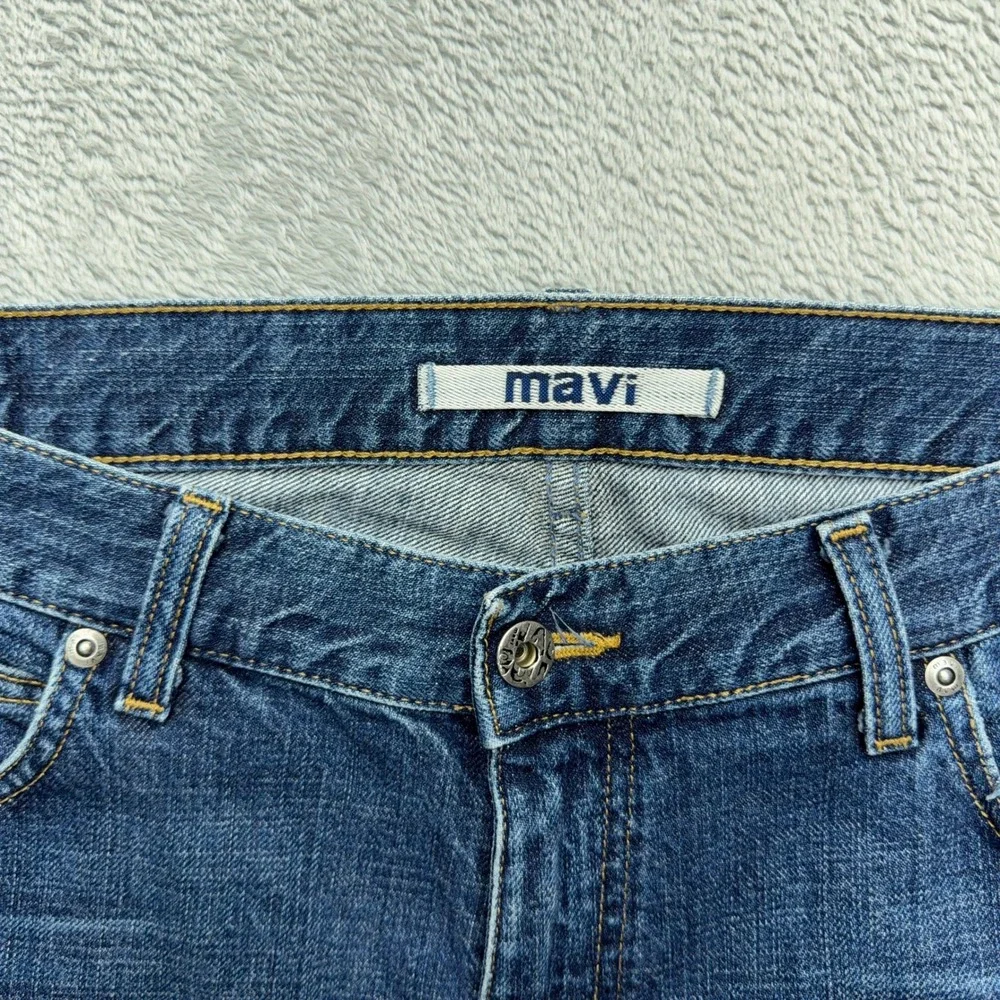 Mavi Jeans Men 33x34 Blue 597 Mitch Flare Low Rise Denim Pants Whiskered Creased